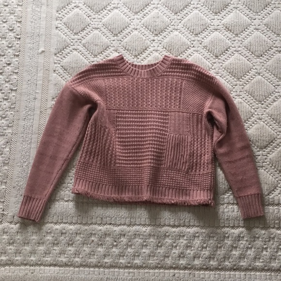 Madewell Rose Pink Crop Sweater - Picture 1 of 4